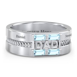 Men’s “Dad” Ring with Baguette Cut Gemstones