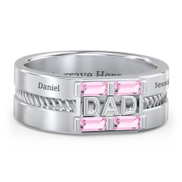 Men’s “Dad” Ring with Baguette Cut Gemstones