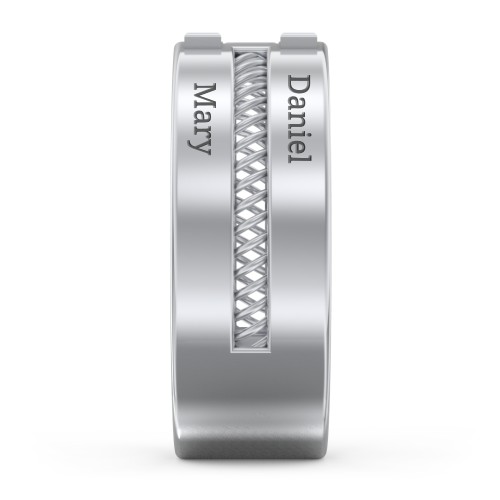 Men’s “Dad” Ring with Baguette Cut Gemstones – Sterling Silver with Cubic Zirconia, Garnet, and Smokey Quartz