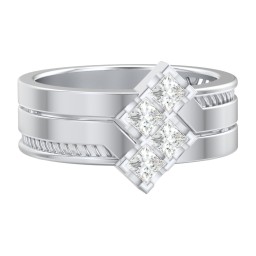 Men’s Family Ring with Princess Cut Stones
