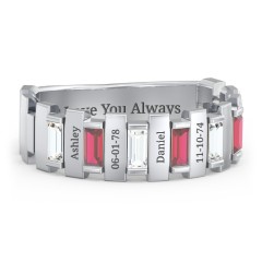 Men's 6-Stone Vertical Baguette Ring