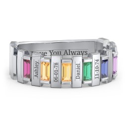 Men's 6-Stone Vertical Baguette Ring