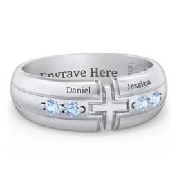 Men’s 4-Stone Cross Ring