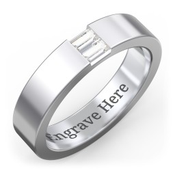 Men’s Baguette Gemstone Wedding Band