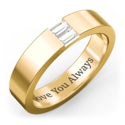 Men’s Baguette Gemstone Wedding Band