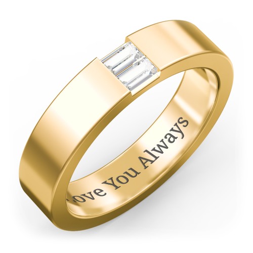 Men’s Baguette Gemstone Wedding Band