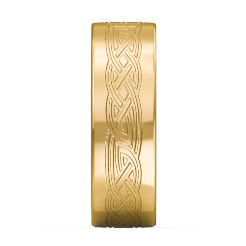 Men’s Celtic Trinity Knot Wedding Band with Accents – 10K Yellow Gold with White Premium Zirconia