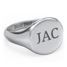 Men’s Round Signet Ring in 925 Sterling Silver
