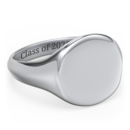 Men’s Round Signet Ring in 925 Sterling Silver