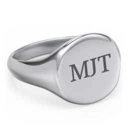 Men’s Round Signet Ring in 925 Sterling Silver