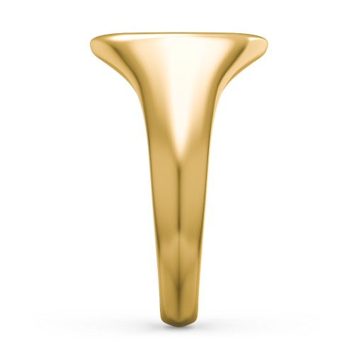 Men’s Round Signet Ring – 10K Yellow Gold