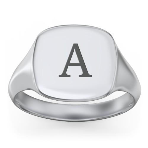 Men’s Cushion Shaped Signet Ring – Sterling Silver