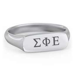 Men’s Bar Signet Fraternity Ring in 925 Sterling Silver