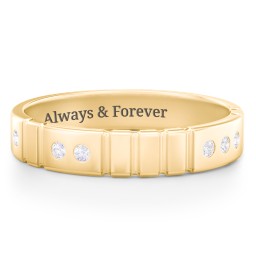 "Love" Morse Code Men’s Ring with Accents in 10K Solid Yellow Gold with Diamond