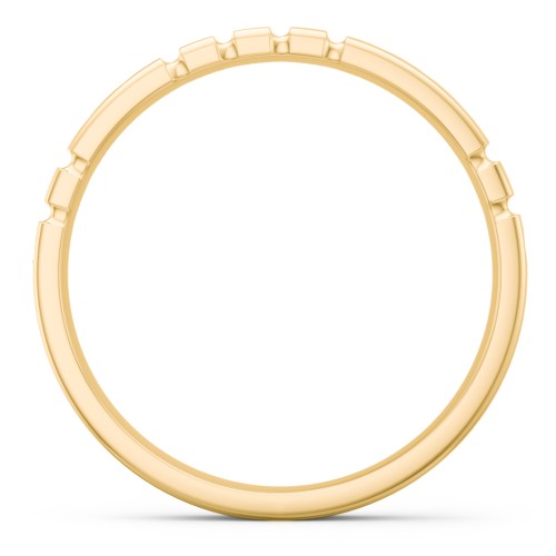 "Love" Morse Code Men’s Ring with Accents – 10K Yellow Gold with Diamond
