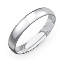 Men's Half Round Comfort Fit Wedding Band - 4mm Width