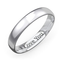 Men's Half Round Comfort Fit Wedding Band - 4mm Width