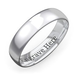 Men's Half Round Comfort Fit Wedding Band - 5mm Width