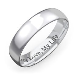 Men's Half Round Comfort Fit Wedding Band - 5mm Width