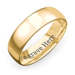 Men's Half Round Comfort Fit Wedding Band - 6mm Width