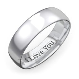 Men's Half Round Comfort Fit Wedding Band - 6mm Width