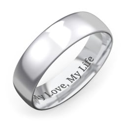 Men's Half Round Comfort Fit Wedding Band - 6mm Width