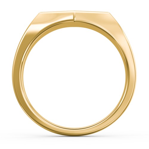 Men's Engravable Wood Hexagon Signet Ring - Cherry – 10K Yellow Gold