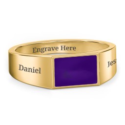 Men’s Engravable Cold Enamel Signet Ring