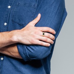 Men’s Engravable Cold Enamel Signet Ring