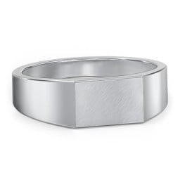 Men’s Engravable Brushed Top Signet Ring