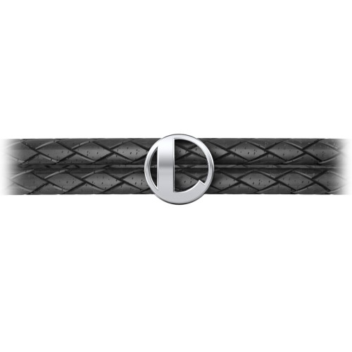 Men’s Leather Sterling Silver Round "L" Initial Bracelet – Sterling Silver