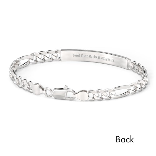 Men’s Engravable 8" Sterling Silver Figaro Link ID Bracelet – Sterling Silver