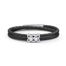 Men’s Sterling Silver Celtic Knot Bracelet With 2 Gemstones
