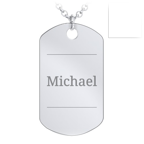 Men's Engravable Dog Tag Necklace