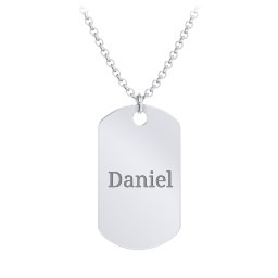 Men's Engravable Dog Tag Necklace in 925 Sterling Silver