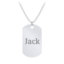 Men's Engravable Dog Tag Necklace in 925 Sterling Silver
