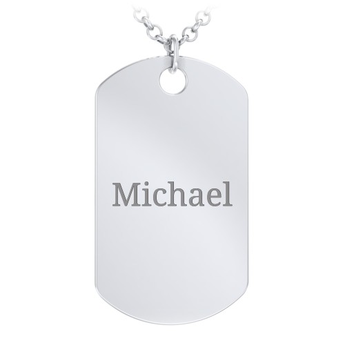 Men's Engravable Dog Tag Necklace – Sterling Silver