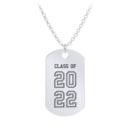 Engravable 2022 Graduation Dog Tag Necklace