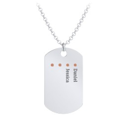 Men's Engravable Dog Tag Necklace with 4 Birthstones