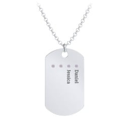 Men's Engravable Dog Tag Necklace with 4 Birthstones