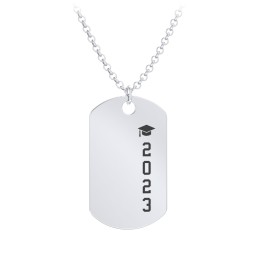 2023 Graduation Dog Tag Necklace in 925 Sterling Silver