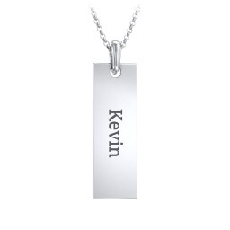 Men's Engravable Long Tag Necklace in 925 Sterling Silver