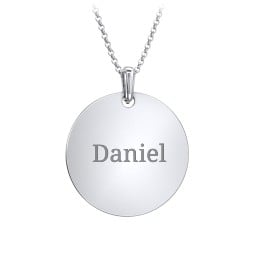 Men's Engravable Disc Necklace