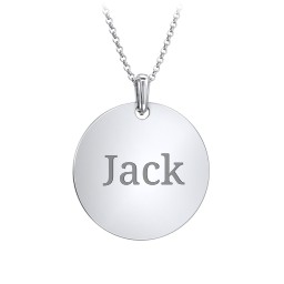 Men's Engravable Disc Necklace in 925 Sterling Silver