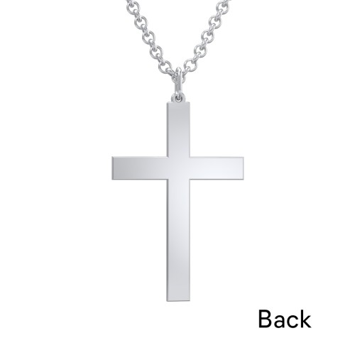 Men's Classic Engravable Cross Necklace – Sterling Silver