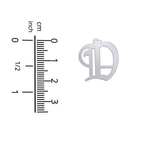 Men's Gothic Initial Pendant Necklace - D