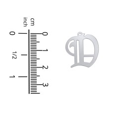 Men's Gothic Initial Pendant Necklace - D