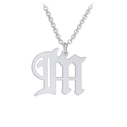Men's Gothic Initial Pendant Necklace - M