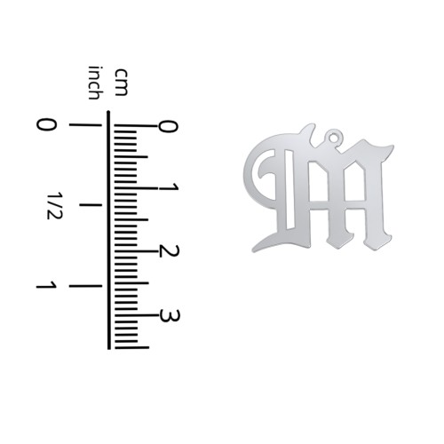 Men's Gothic Initial Pendant Necklace - M – Sterling Silver