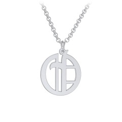 Men's Gothic Initial Pendant Necklace - O